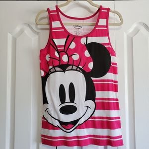 Minnie Mouse tank in magenta pink stripes